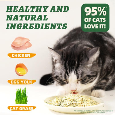 Celvive - Freeze-Dried Topper For Cats With Chicken, Egg Yolk, Cranberry, Pumpkin and Cat Grass