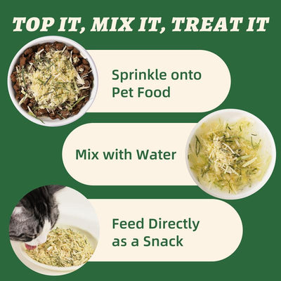 Celvive - Freeze-Dried Topper For Cats With Chicken, Egg Yolk, Cranberry, Pumpkin and Cat Grass